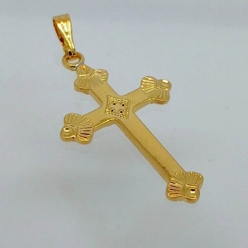 Karatbond Vintage Y2K Gold Ornate Cross Necklace Pendant Made in USA NOS Faith